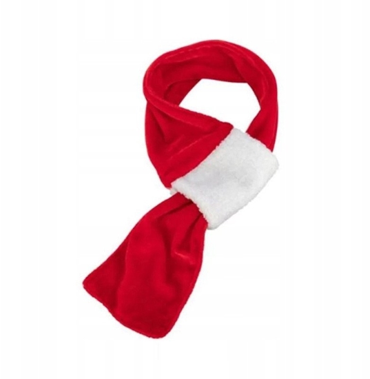 Picture of Trixie Xmas scarf, flannel look/plush, 50 cm, red/white