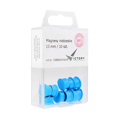 Изображение Victory Office Product MAGNESY VICTORY OFFICE 13MM 10 SZT. NIEBIESKIE