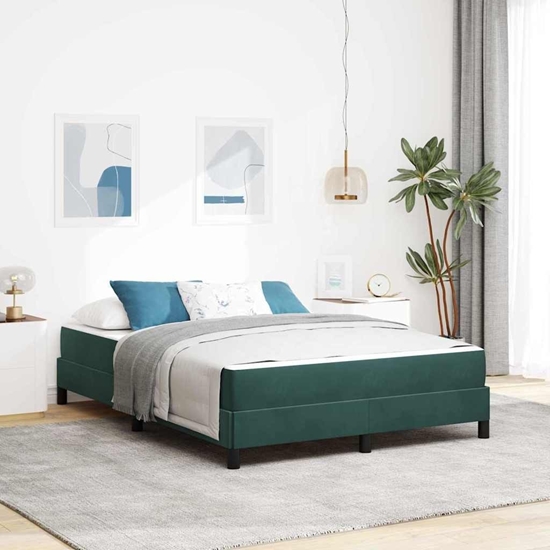 Изображение vidaXL óko kontynentalne z materacem Ciemna ziele 160 x 200 cm