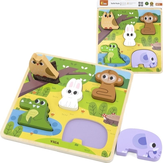 Picture of Viga Toys Drewniana Ukadanka Puzzle Zwierztka Las Do Dopasowania