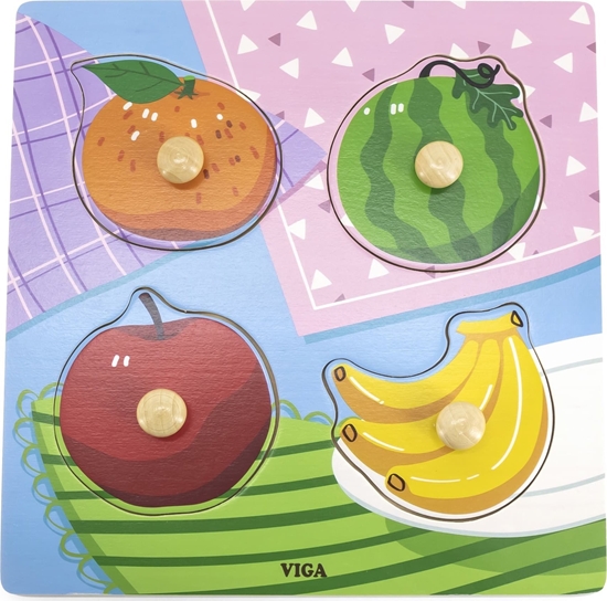 Picture of Viga Toys VIGA Drewniane Puzzle z Pinezkami Owoce