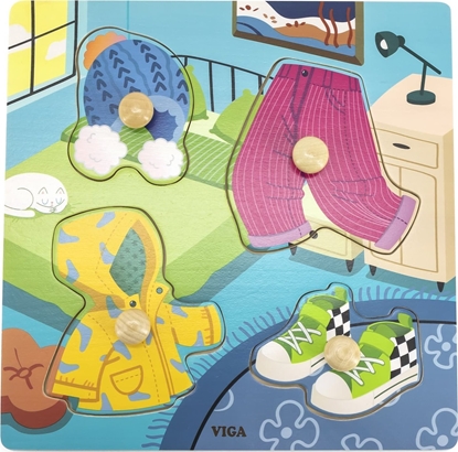 Picture of Viga Toys VIGA Drewniane Puzzle z Pinezkami Ubrania