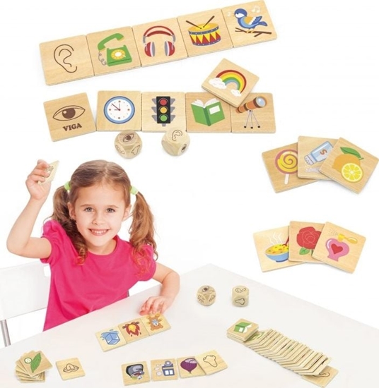Picture of Viga Toys VIGA Gra Edukacyjna Ukadanka Uczca Sortuj Zmysy 37 el.