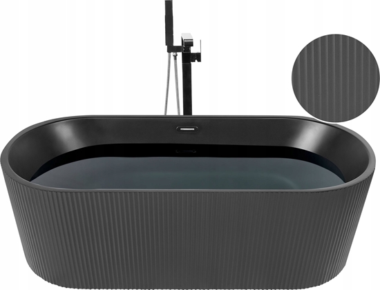 Picture of Wanna Beliani Wanna wolnostojca 169 cm x 80 cm czarna GOCTA