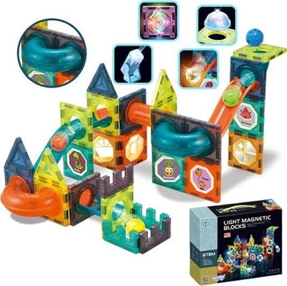 Attēls no Woopie Klocki Magnetyczne Tor Kulkowy wietlny 75 el.