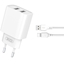 Attēls no XO CE02C USB charger 2xUSB 2.1A + Type-C cable 1m