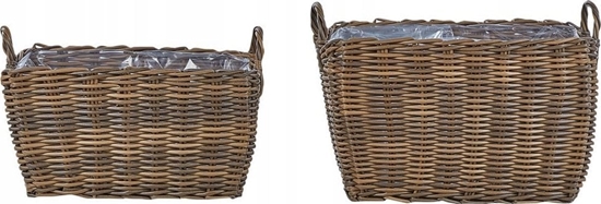 Picture of Zestaw 2 koszy na kwiaty z technorattanu brzowy ORMOS!