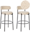 Изображение Zestaw 2 krzese barowych ALLISON Boucle Jasnobeowy