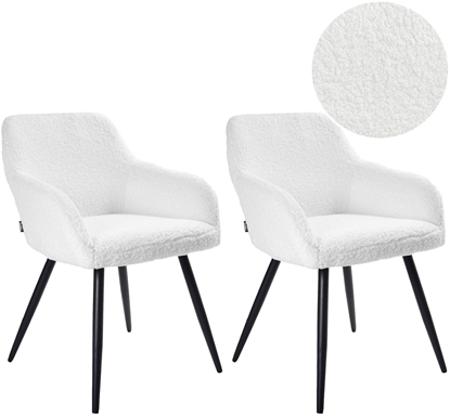 Picture of Zestaw 2 krzese do jadalni CASMALIA Boucle Zamana biel