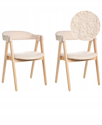 Picture of Zestaw 2 krzese do jadalni DAY Boucle Jasnobrzowy