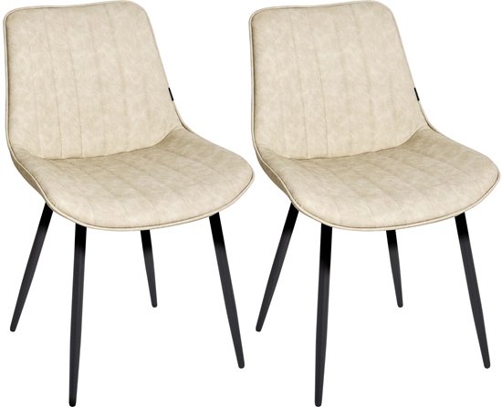 Picture of Zestaw 2 krzese do jadalni DUBROVNIK Ekoskóra Jasnobeowy