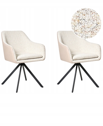 Picture of Zestaw 2 krzese do jadalni LITHIA Boucle Jasnobeowy