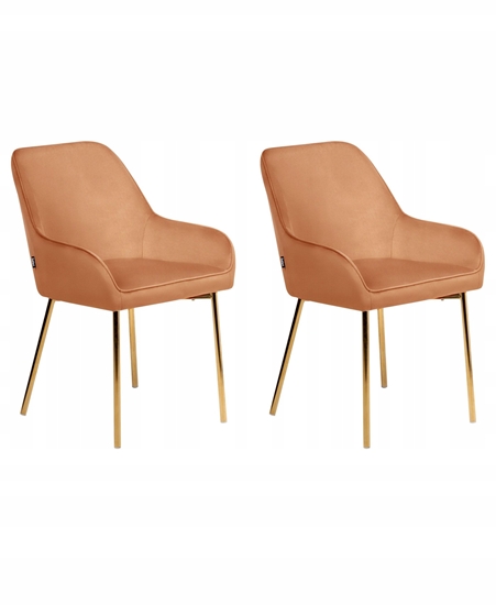 Picture of Zestaw 2 krzese do jadalni LOVERNA Welur Pomaraczowy