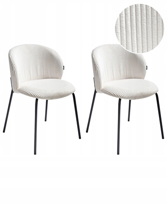 Picture of Zestaw 2 krzese do jadalni MILES Sztruks Zamana biel