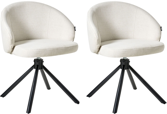 Picture of Zestaw 2 krzese do jadalni Obrotowy OVALO Zamana biel