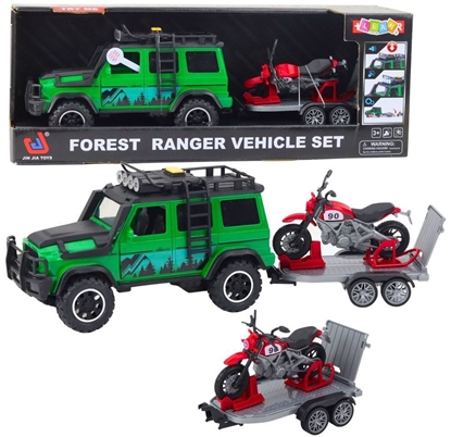 Picture of Zestaw Samochód Terenowy Z Lawet i Motocyklem wiata Dwiki Zielony