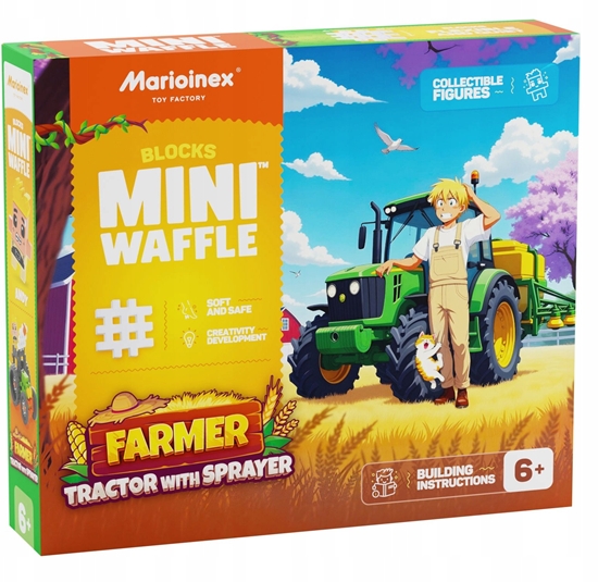 Picture of Marioinex Klocki konstrukcyjne Mini Waffle Farmer Traktor z opryskiwaczem 50 elementów (907498)