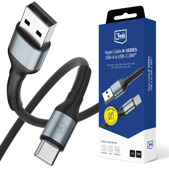 Picture of 3mk Hyper Cable N-SERIES USB-A | USB-C 2m 9V|2A 18