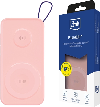 Изображение 3mk PastelUp 10 000mAh Powerbank 22.5W MagSafe QI USB-A USB-C Lightning Pink