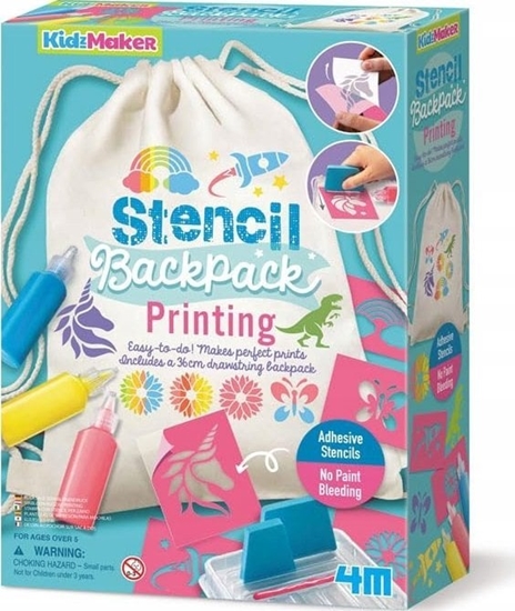 Изображение 4M 4M KidzMaker DIY set Stencil Backpack Printing