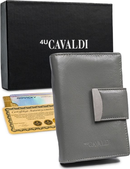 Изображение 4U Cavaldi Portfel damski skórzany RFID stop Cavaldi pionowy zatrzask