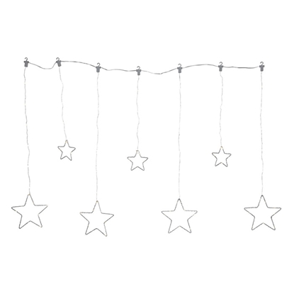 Picture of 84 LED aizkars ar zvaigznēm 1.2x0.8m balts