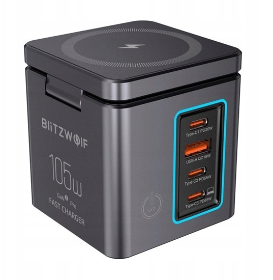 Picture of adowarka sieciowa Blitzwolf BW-i113 GaN USB-A, 3xUSB-C 105W