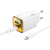 Picture of adowarka Hoco adowarka sieciowa do telefonu Hoco USB A + USB C QC3.0 PD 3A 20W + kabel USB C do Lightning N52 biaa