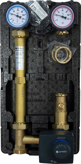 Изображение Afriso Grupa pompowa PrimoTherm 180-2 Vario DN25 bez pompy, zawór mieszajcy ARV KvsVario, siownik ARM 343 ProClick - zastpuje 77615 (S)A