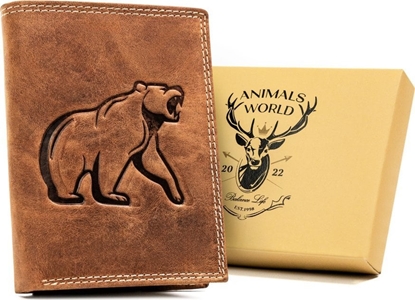 Picture of Always Wild Duy, Pionowy Portfel Mski Ze Skóry Naturalnej