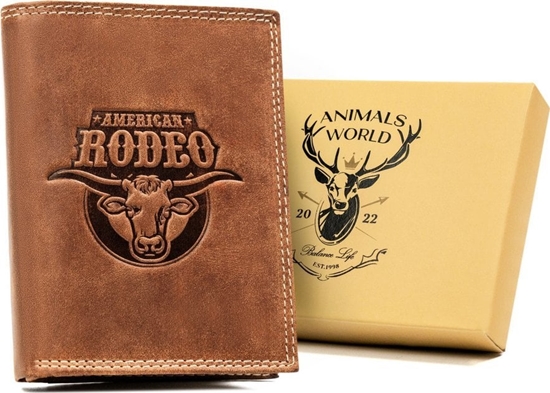 Picture of Always Wild Duy, Pionowy Portfel Mski Ze Skóry Naturalnej