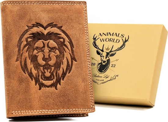 Picture of Always Wild Duy, Pionowy Portfel Mski Ze Skóry Naturalnej