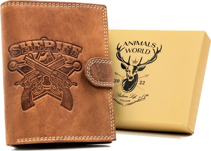 Picture of Always Wild Duy, Pionowy Portfel Mski Ze Skóry Naturalnej