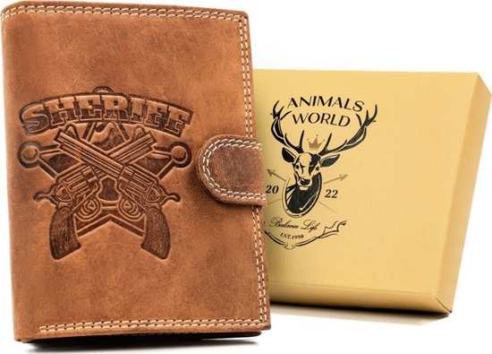 Picture of Always Wild Duy, Pionowy Portfel Mski Ze Skóry Naturalnej