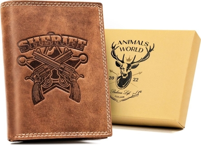 Picture of Always Wild Duy, Pionowy Portfel Mski Ze Skóry Naturalnej