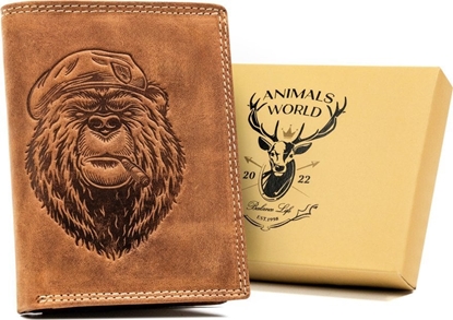 Picture of Always Wild Duy, Pionowy Portfel Mski Ze Skóry Naturalnej