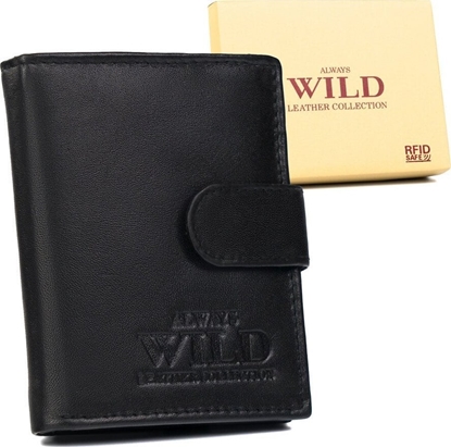 Picture of Always Wild Elegancki, skórzany portfel mski na zatrzask - Always Wild NoSize