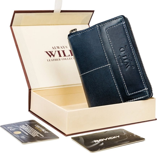 Picture of Always Wild Skórzany, pionowy portfel mski na zamek w stylu retro, RFID Always Wild NoSize