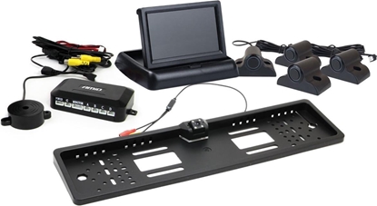 Attēls no AMiO Zestaw czujników parkowania tft02 4,3" z kamer hd-402-led 4 sensory czarne truck