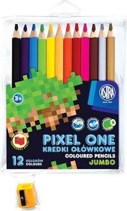 Изображение ASTRA art-pap Kredki oówkowe Pixel One 12 kolorów + temperówka