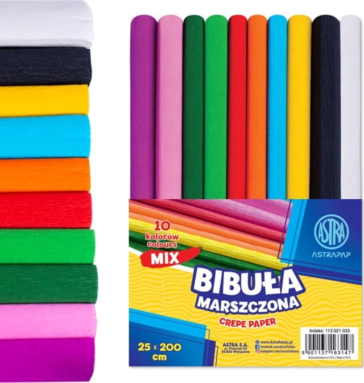 Изображение Astra-papier Bibua marszczona 25x200cm mix (10 szt.)