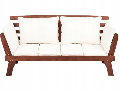 Picture of awka ogrodowa z poduch PORTICI 210 cm Drewno eukaliptusowe Ciemny brz/ biay