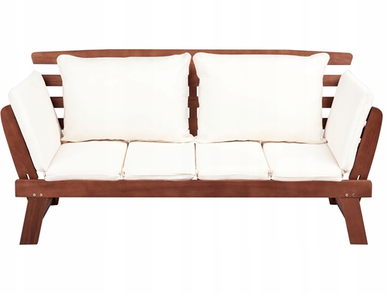 Picture of awka ogrodowa z poduch PORTICI 210 cm Drewno eukaliptusowe Ciemny brz/ biay