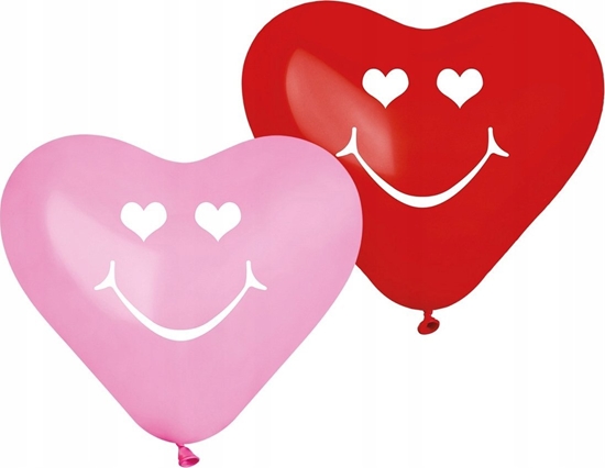 Изображение Balony Premium "Umiechnite serca" / 25 cm (10") 5 szt. CRS/P194