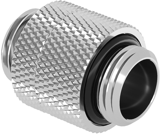 Изображение Barrow Adapter, gerade G1/4 Zoll AG auf G1/4 Zoll AG, drehbar - 14mm, weiß-silber