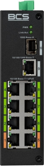 Picture of BCS-L-SP08E01G-1SFP(2) BCS Switch 8x PoE, 1x RJ45, 1x SFP Gigabit