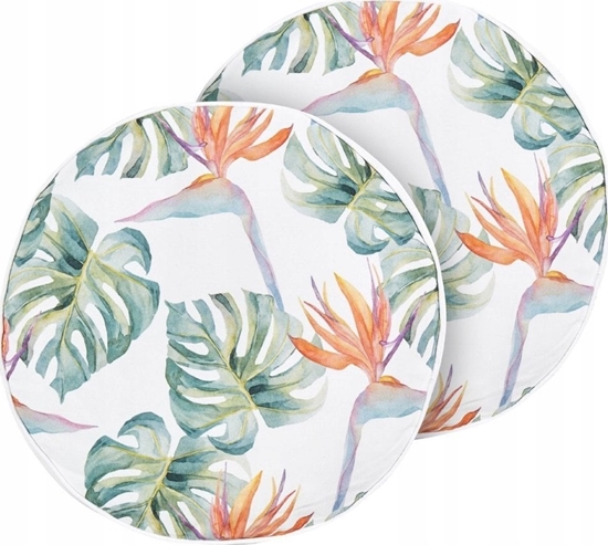 Изображение Beliani 2 poduszki ogrodowe w licie  40 cm wielokolorowe TORRAZZO