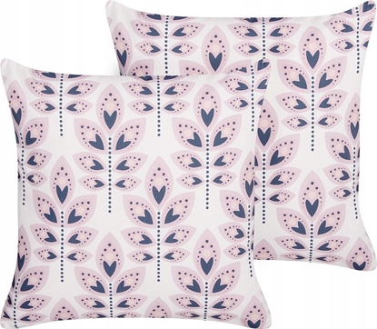 Изображение Beliani 2 poduszki ogrodowe w licie 45 x 45 cm beowe TORRETTA