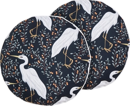 Изображение Beliani 2 poduszki ogrodowe z motywem ptaków  40 cm czarne PIANAZZO