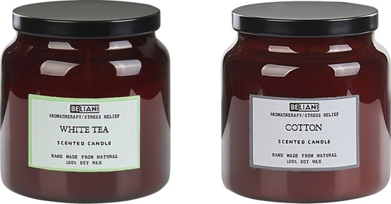 Изображение Beliani 2 wiece zapachowe sojowe biaa herbata/ bawena ABSOLUTE ALCHEMY